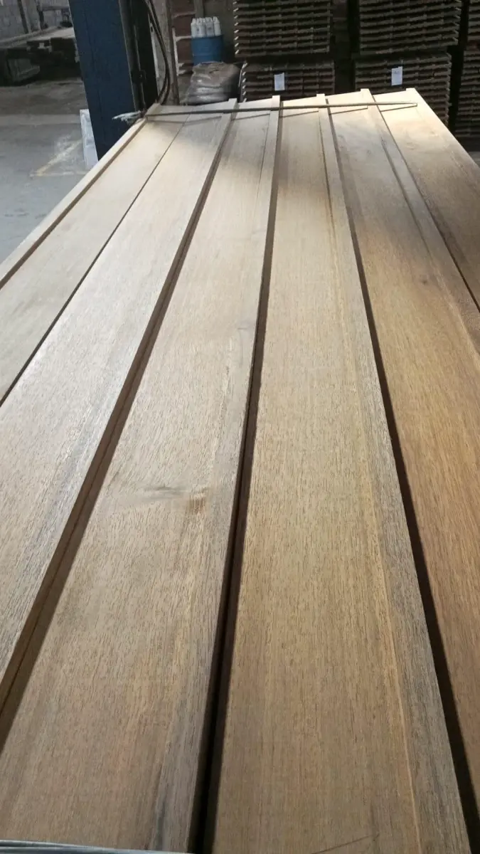 Close up of planed hardwood grain