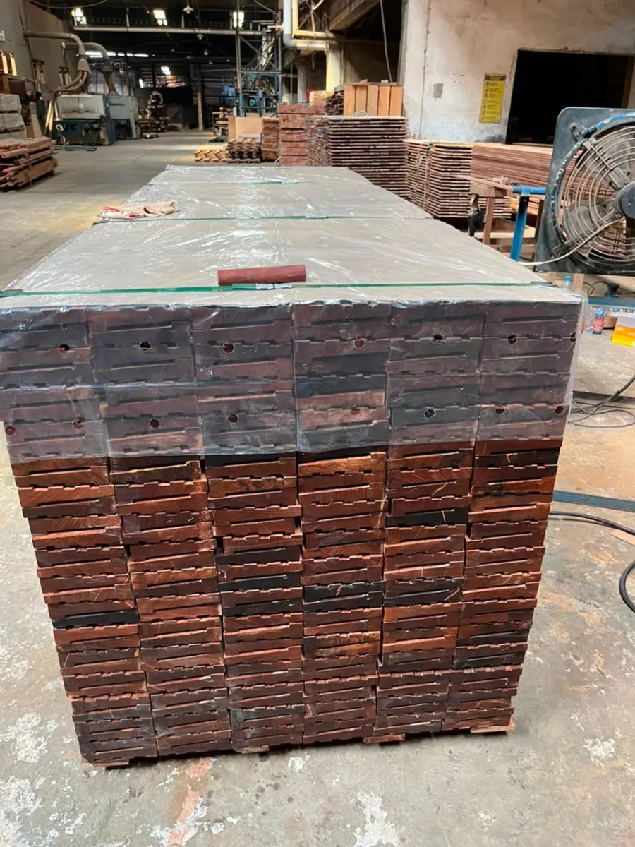 Wrapped bundle of Merbau moulding profiles